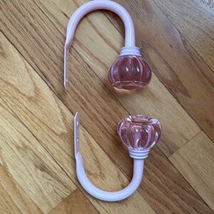 Pink Curtain Holdbacks with Glass Knobs